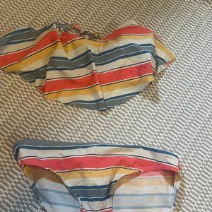 Girls Striped Swimsuit- Swim Wear 15-16